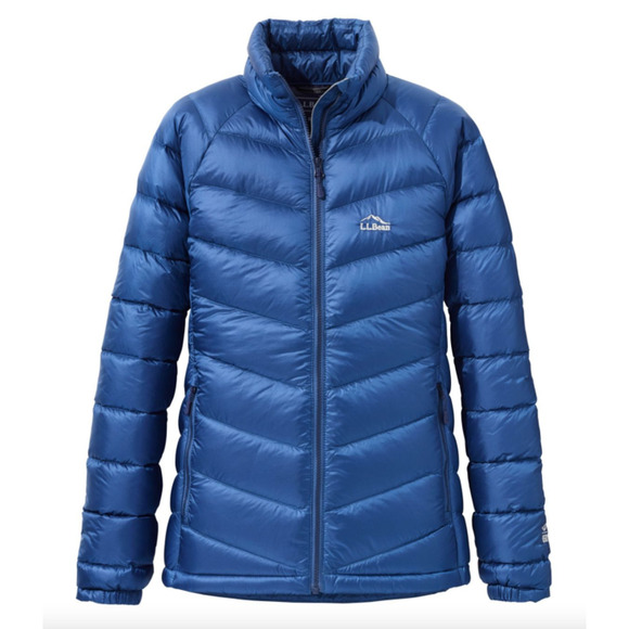 L.L.Bean Ultralight 850 Down Jacket Women's Petite Small, Ocean Blue, NWT - Picture 2 of 5
